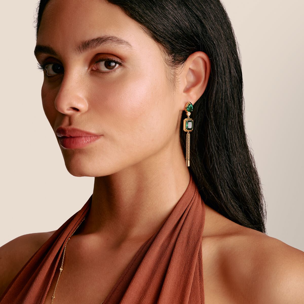 THOMAS SABO Earrings with Green Stones
