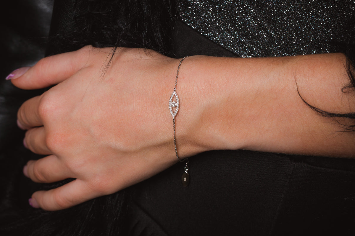 ROCK STAR EVIL EYE SILVER BRACELET