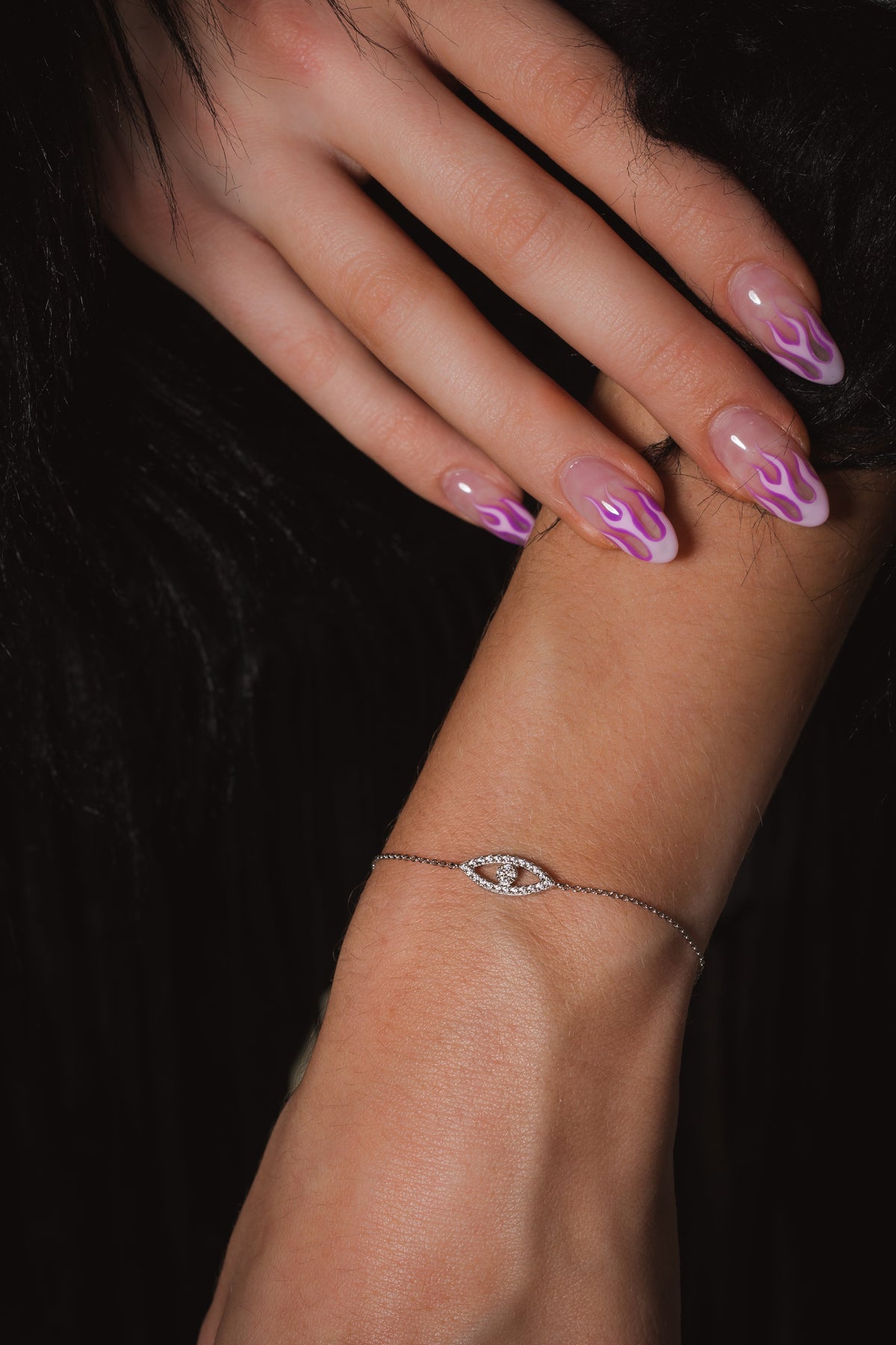 ROCK STAR EVIL EYE SILVER BRACELET