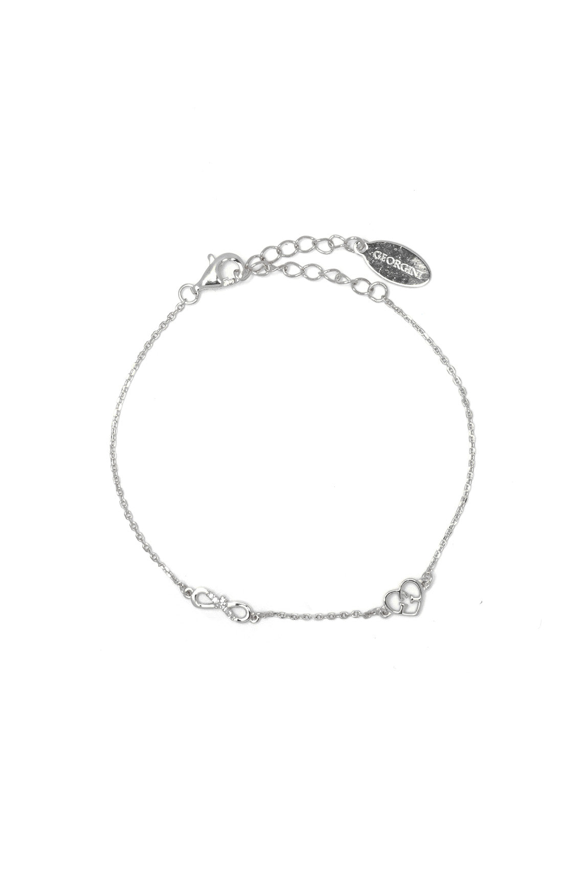 SEVEN NATURAL DIAMOND INFINITY BRACELET SILVER