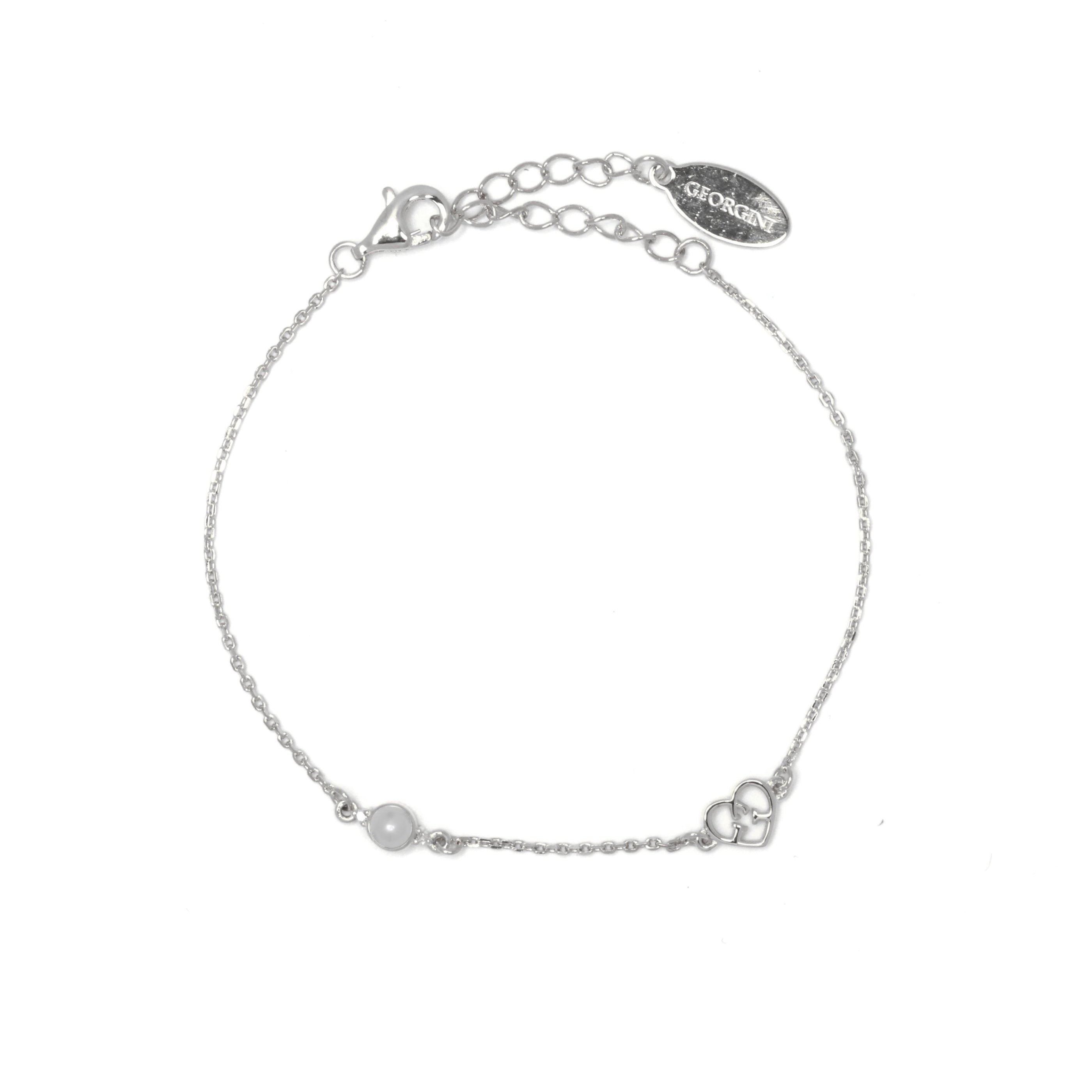Diamonds by Georgini Freshwater Pearl and Two Natural Diamond June Bracelet Silver