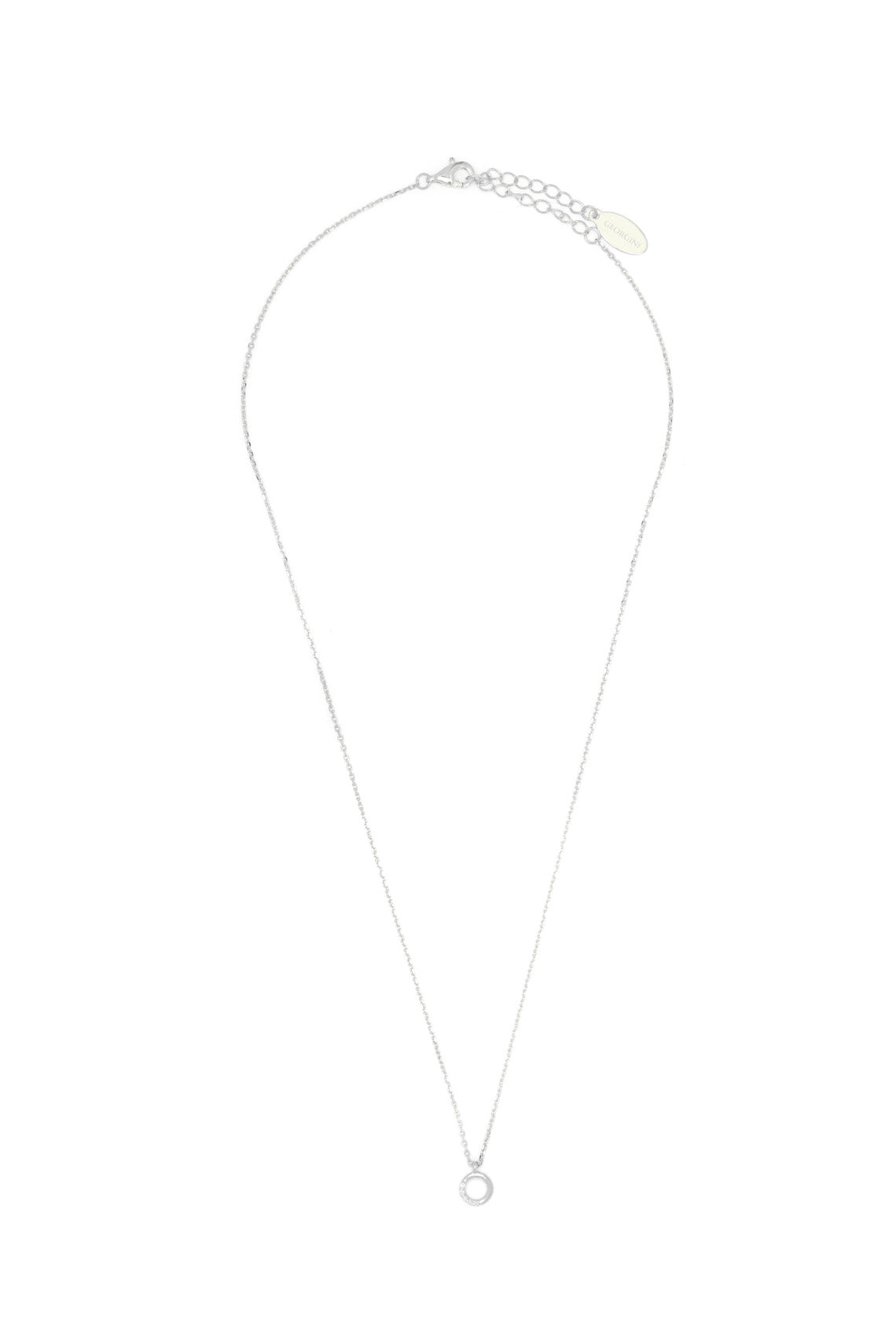 FIVE NATURAL DIAMOND CIRCLE PENDANT SILVER