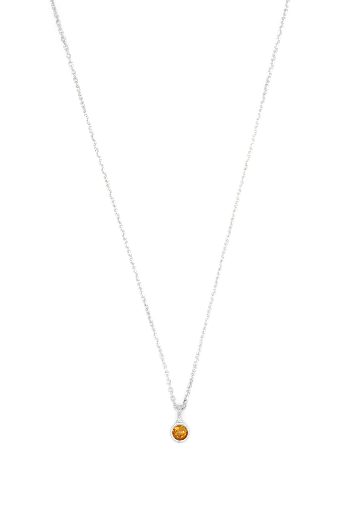 NATURAL CITRINE AND DIAMOND NOVEMBER PENDANT SILVER