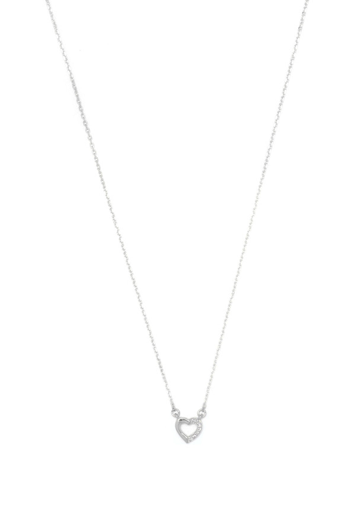 SEVEN NATURAL DIAMOND HEART PENDANT SILVER