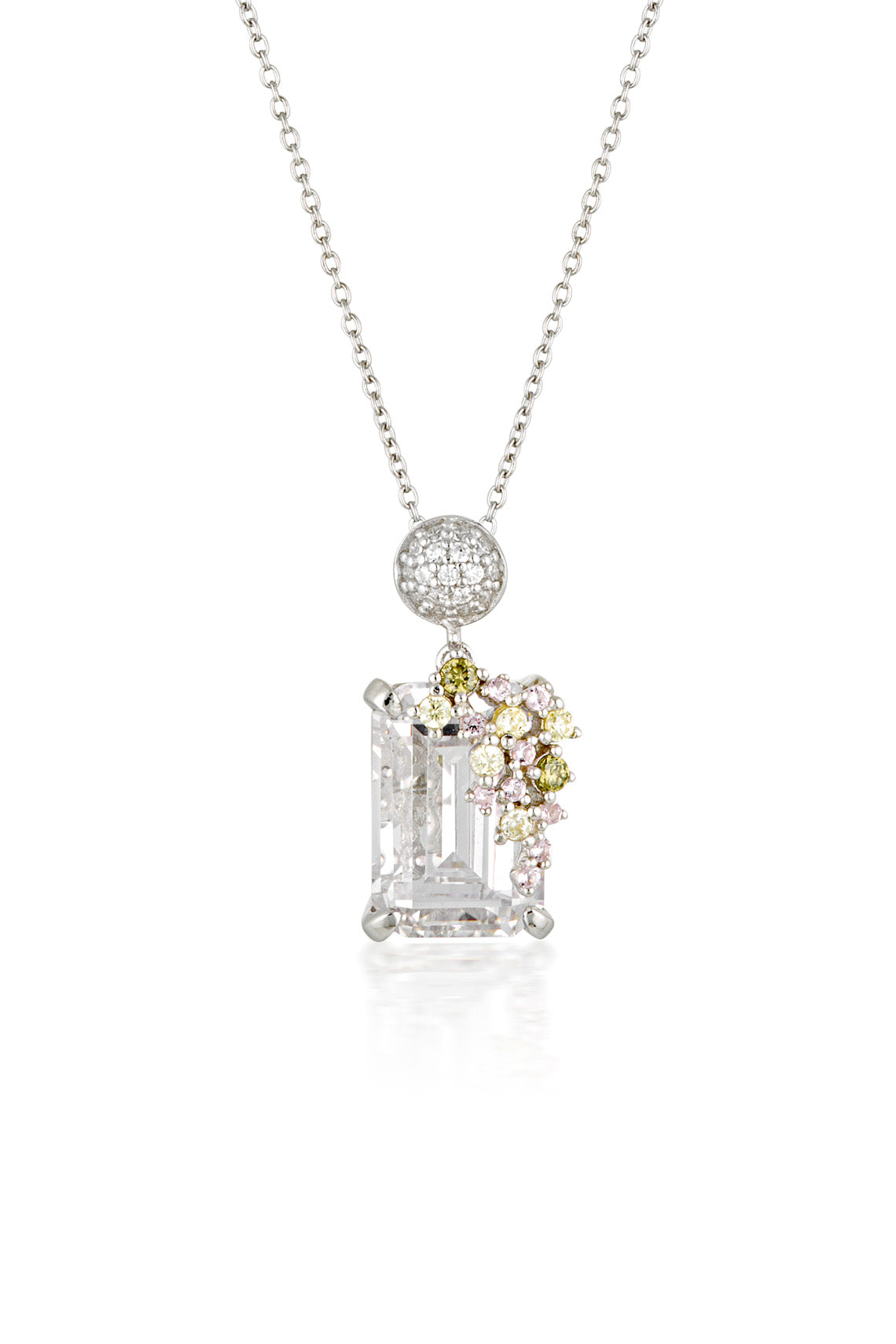 SUMMER SORBET BUBBLEGUM BLOSSOM MULTI COLOURED PENDANT SILVER