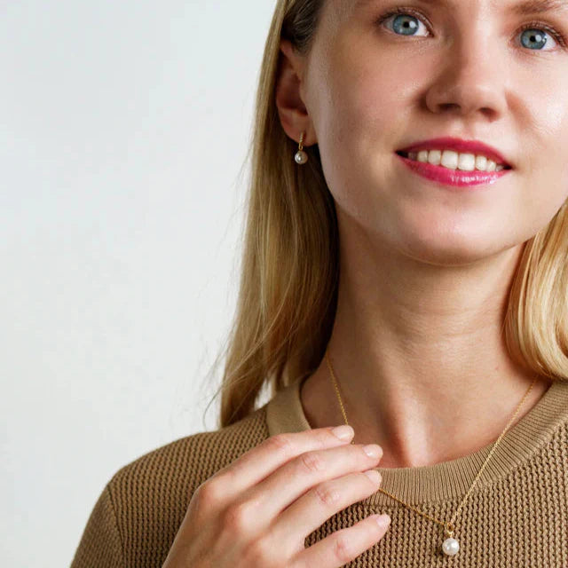 Adagio Touch Of Sparkle Dangle Drop Pearl Earrings Gold