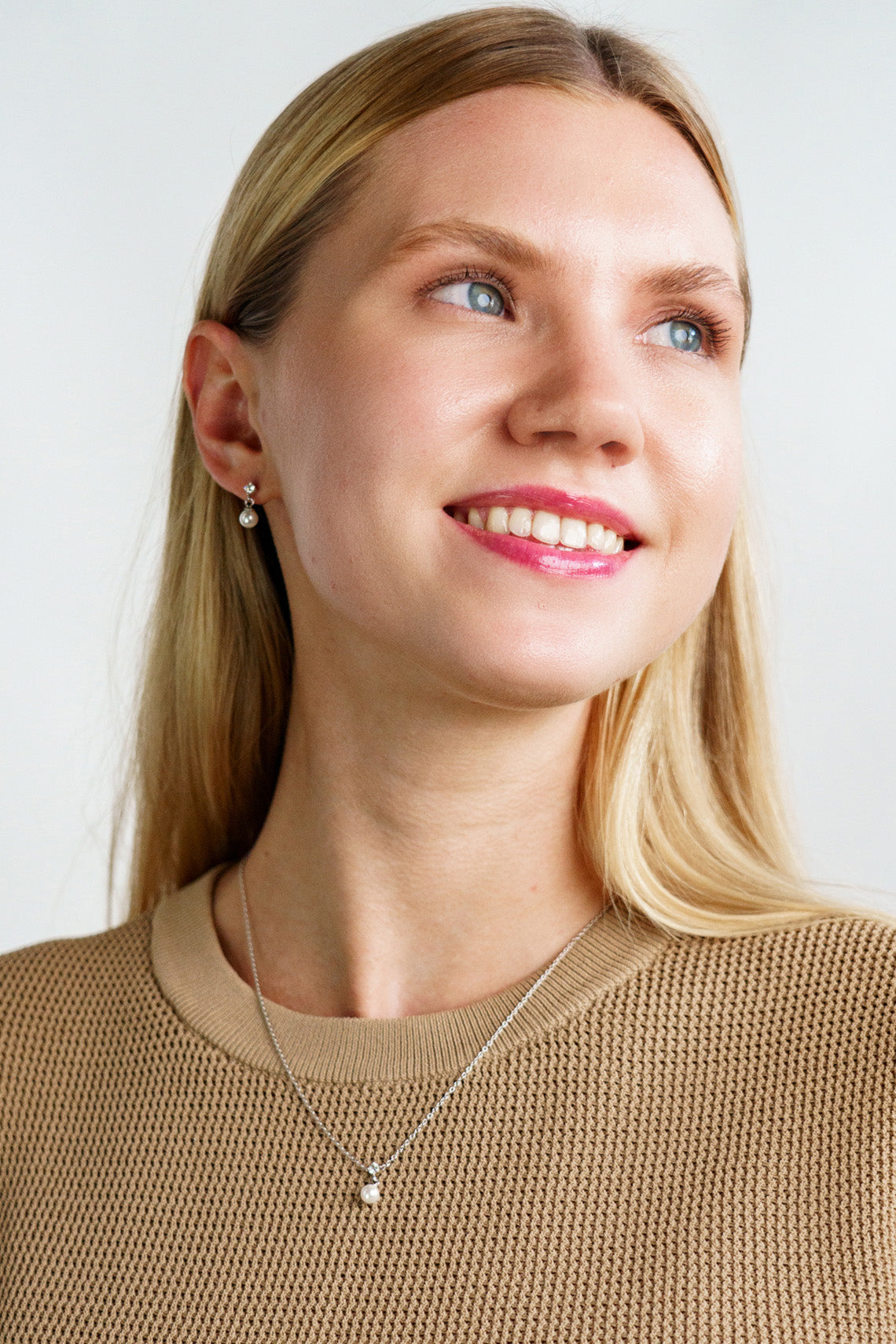 ADAGIO TOUCH OF SPARKLE PEARL NECKLACE SILVER