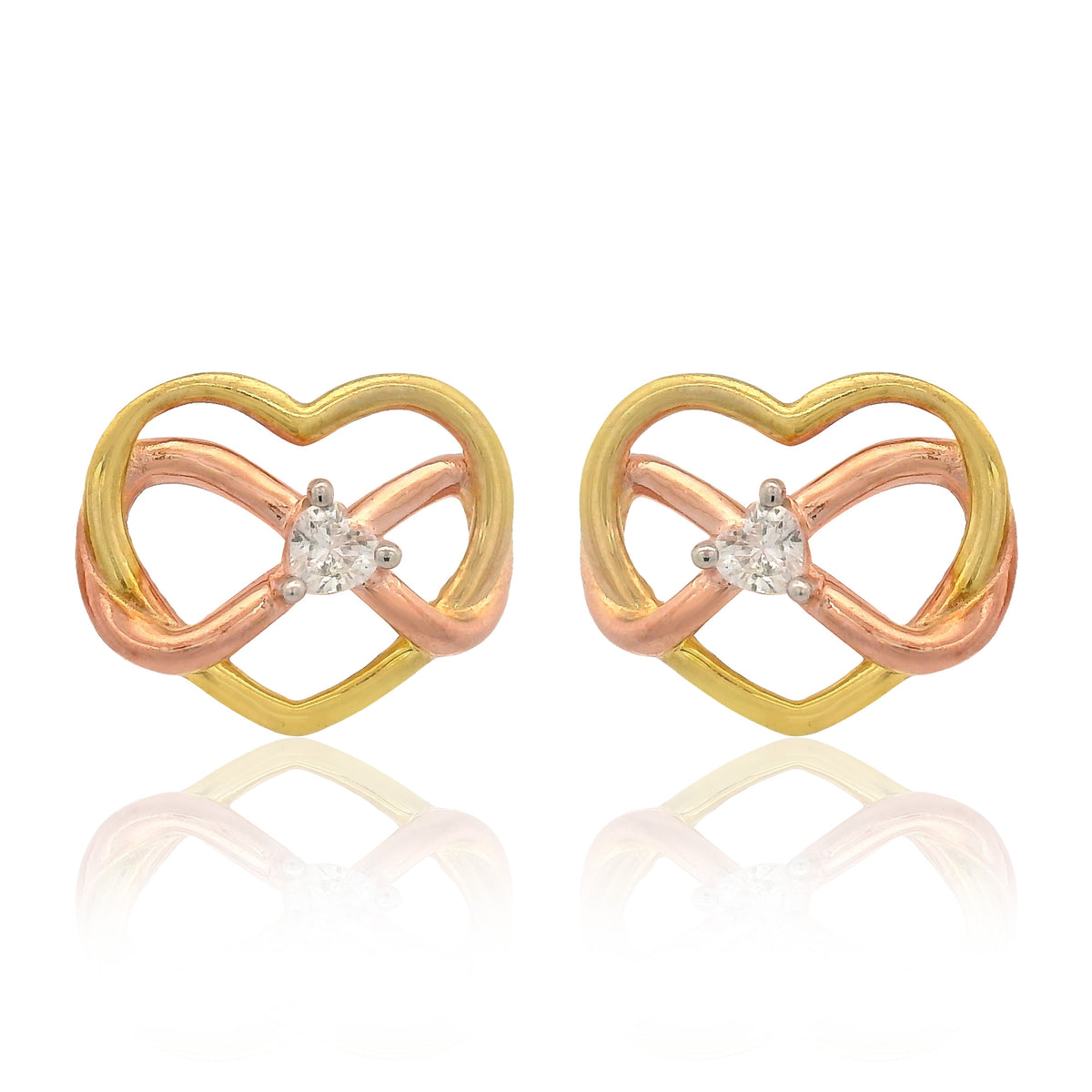 GEORGINI FOREVER HEARTS CLUB LOVE ON LOOP EARRINGS GOLD & ROSE GOLD