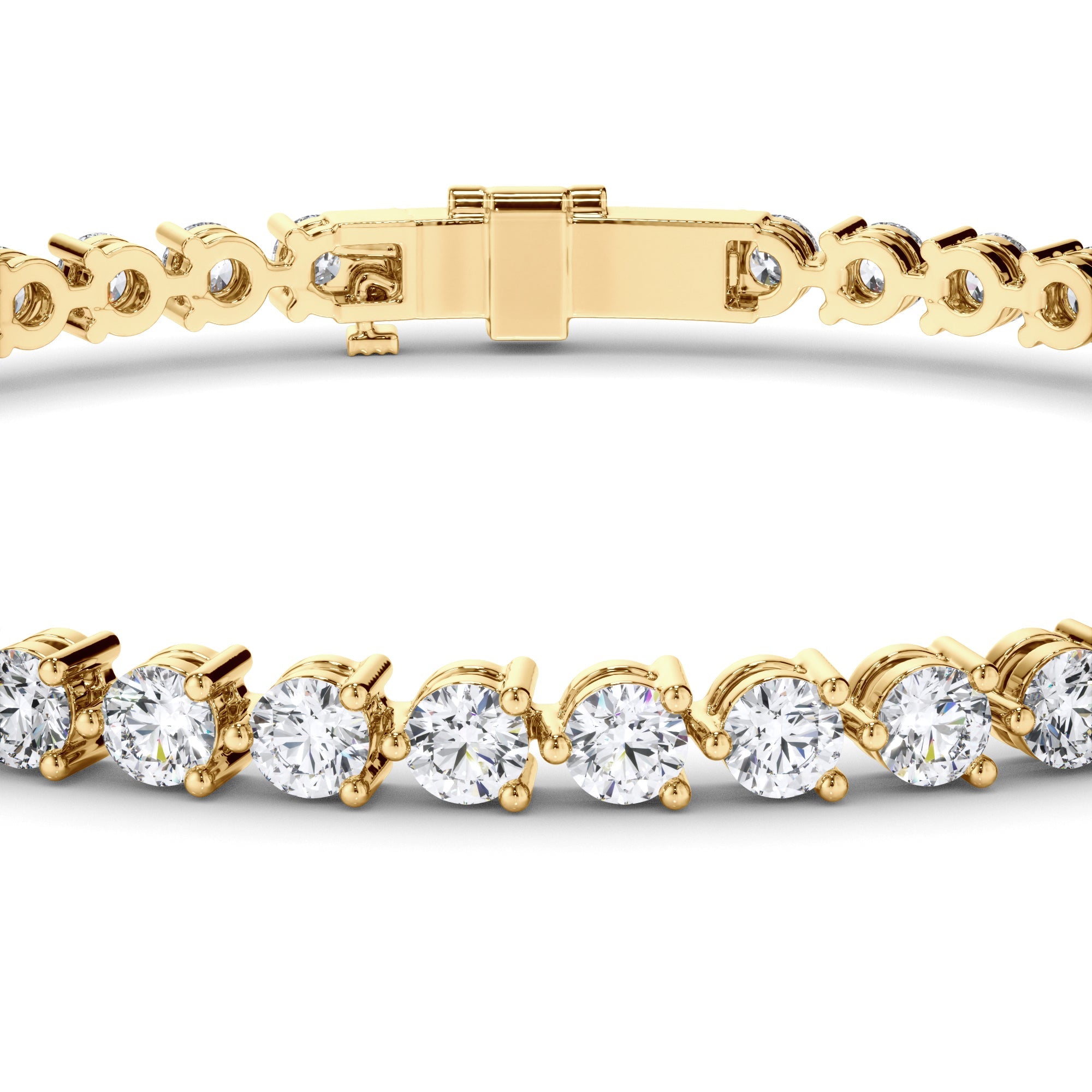 Round Brilliant Cut Natural Mined Diamond Tennis Bracelet