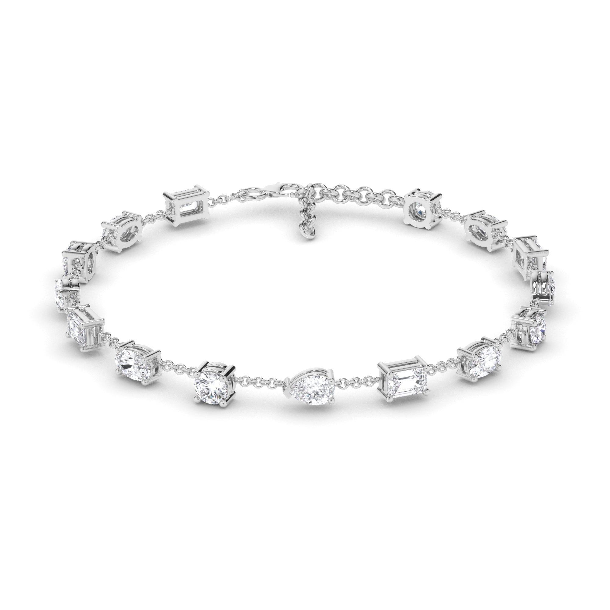 Multi-Shape Laboratory Grown Diamond Tennis Bracelet