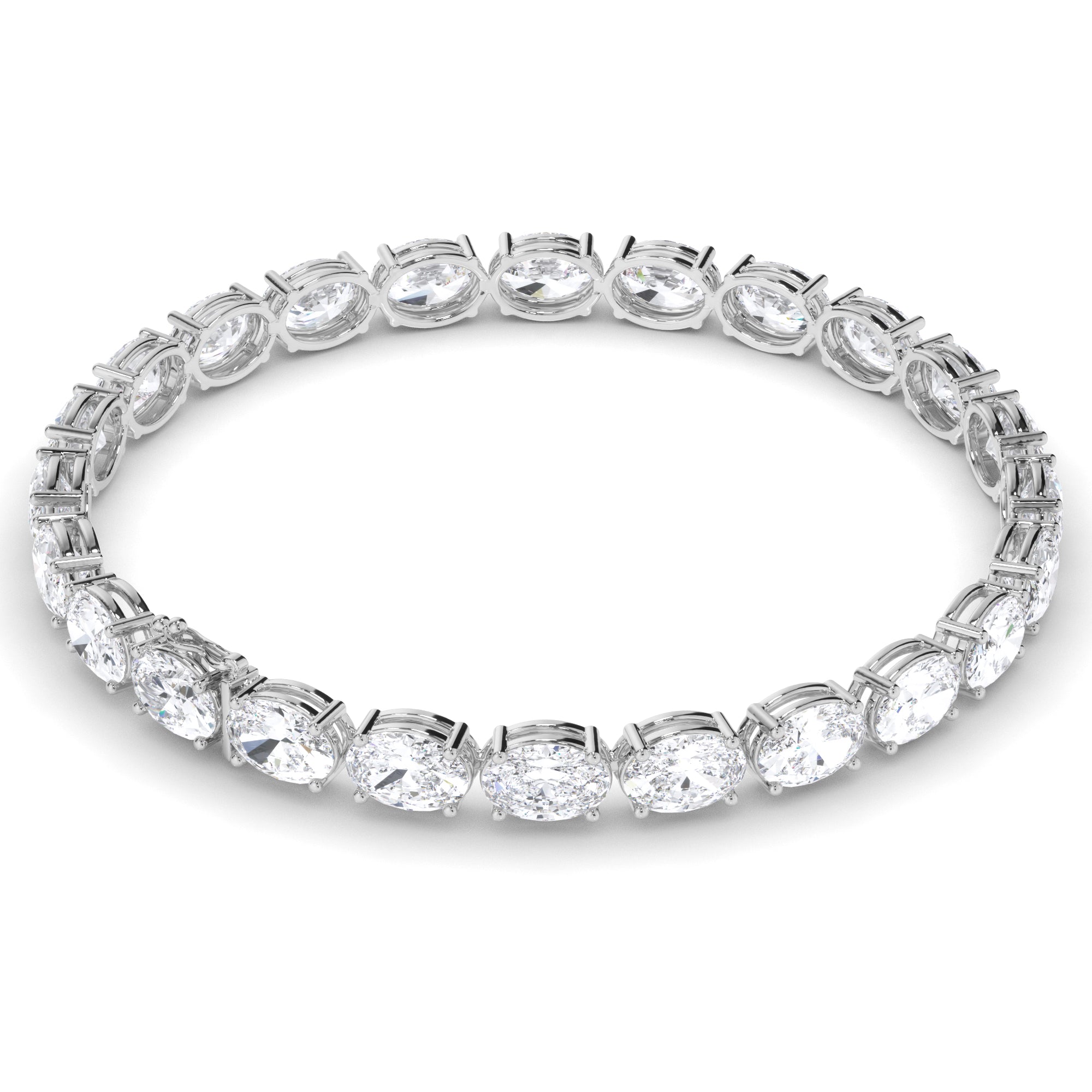 Oval Cut Laboratory Grown Diamond Tennis Bracelet
