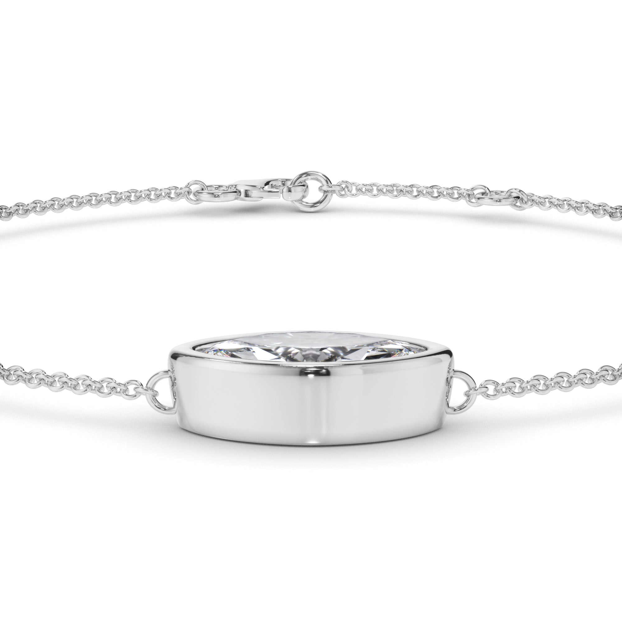 Marquise Cut Diamond Bezel Set Bracelet