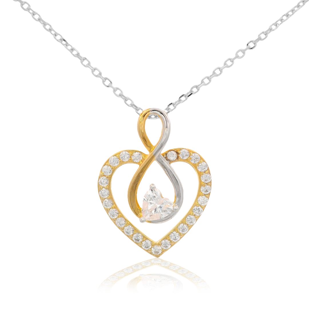 GEORGINI FOREVER HEARTS CLUB FOREVER ENTWINED NECKLACE GOLD & SILVER