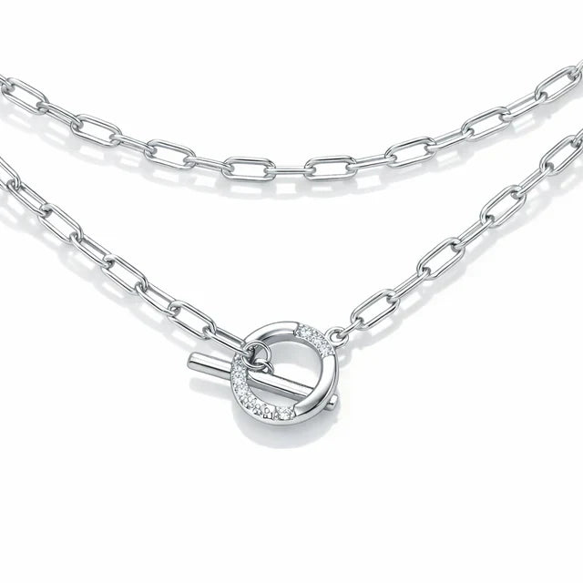 Georgini Alchemy Paperclip Fob Necklace Silver