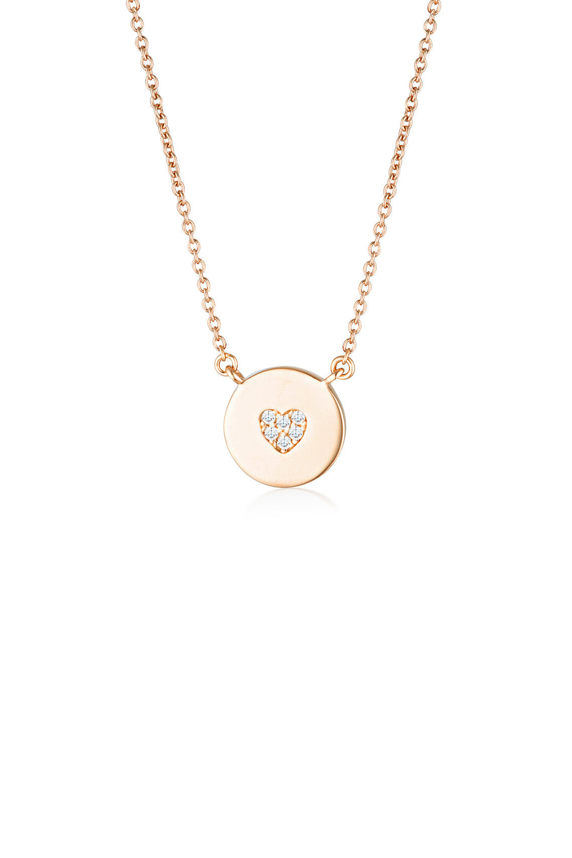 ROCK STAR HEART DISC ROSE GOLD PENDANT