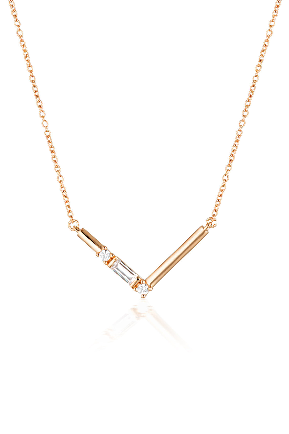 GEORGINI THE LAYERED EDIT TIGA NECKLACE ROSE GOLD