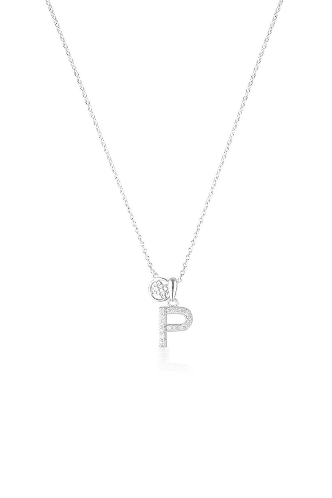 LUXURY LETTERS P INITIAL PENDANT SILVER