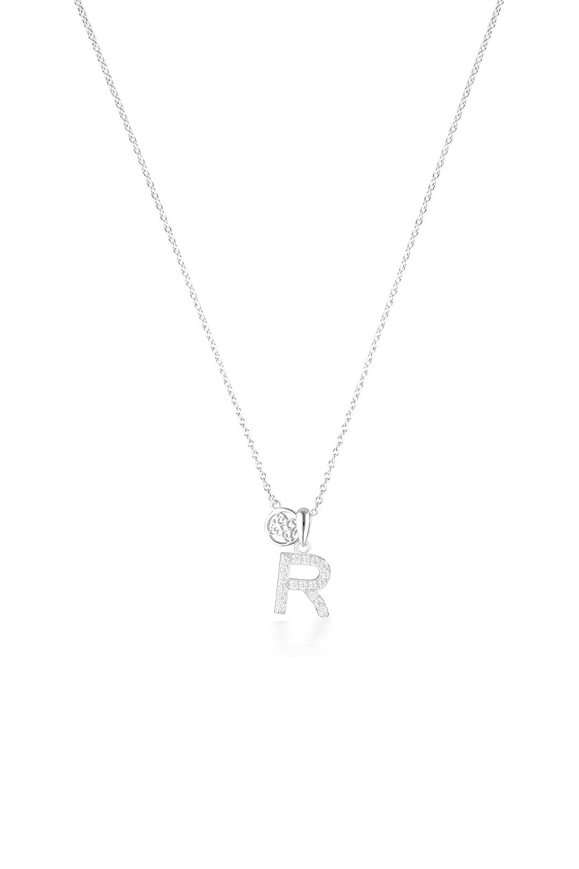 LUXURY LETTERS R INITIAL PENDANT SILVER