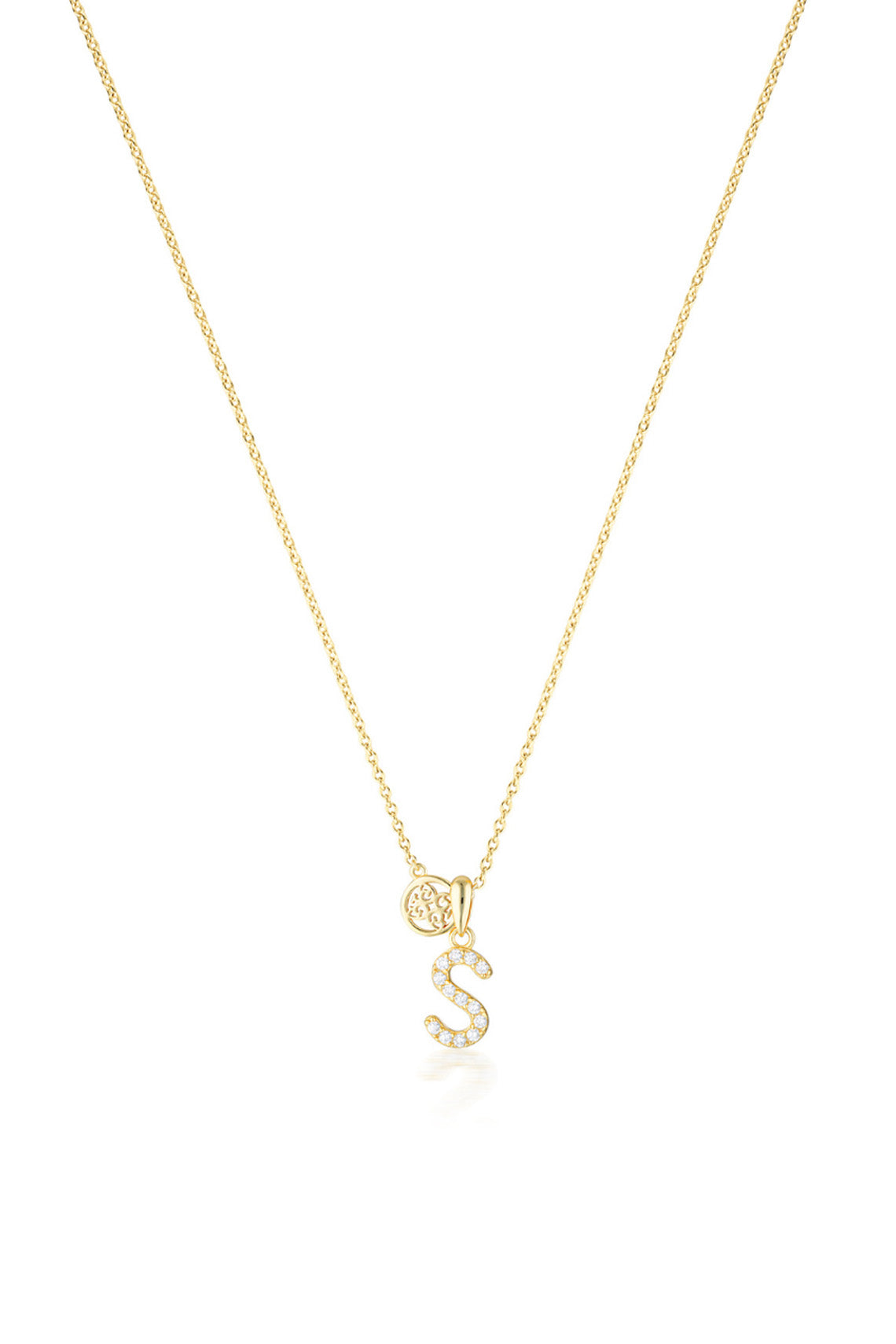 LUXURY LETTERS S INITIAL PENDANT GOLD