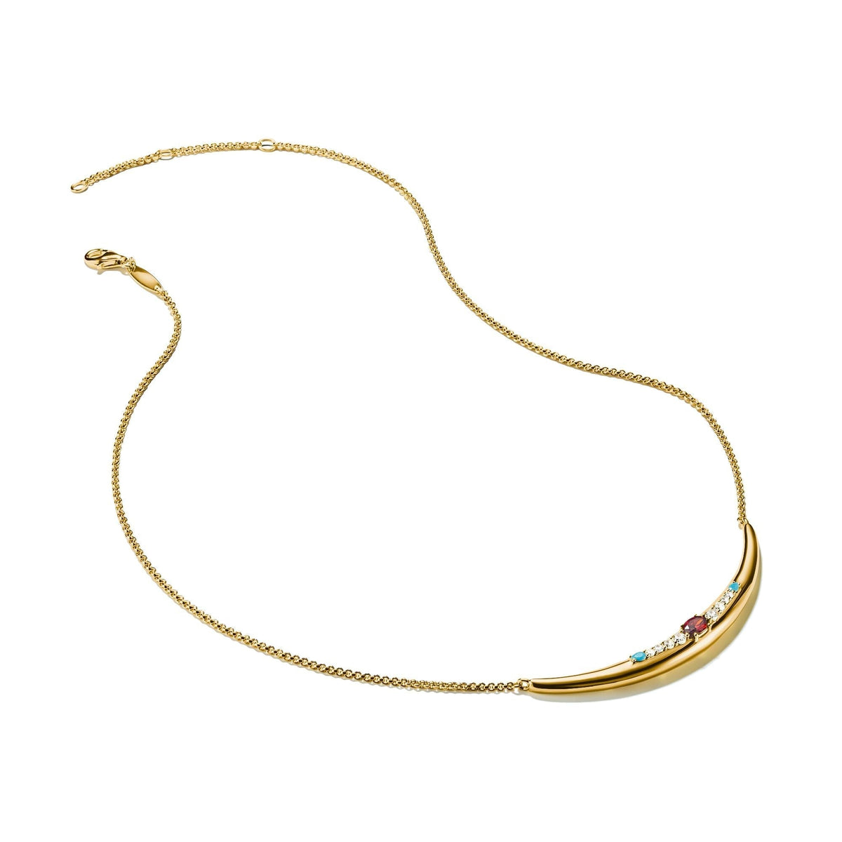 THOMAS SABO Half-Form Necklace with Red Zirconia Stone