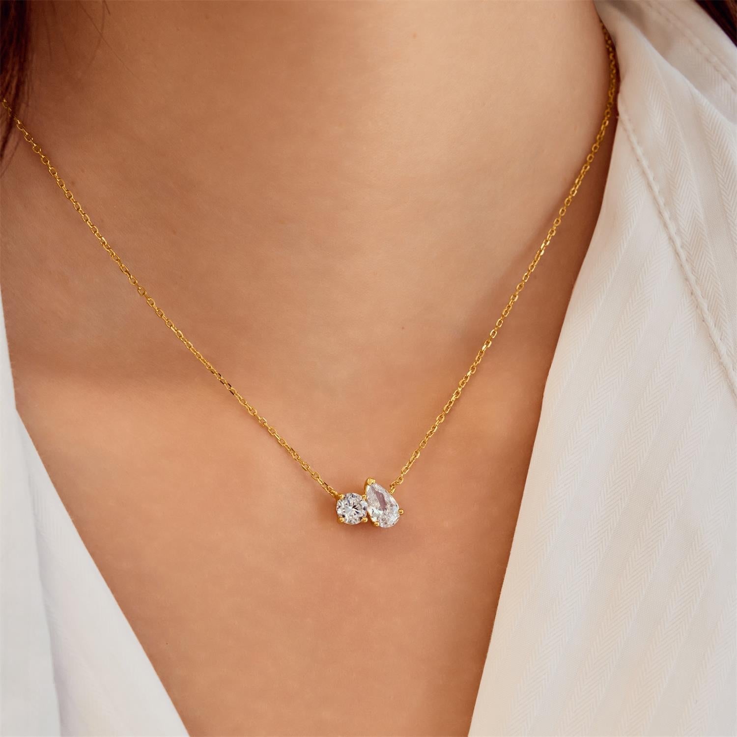 Ania Haie Gold Toi & Moi Necklace