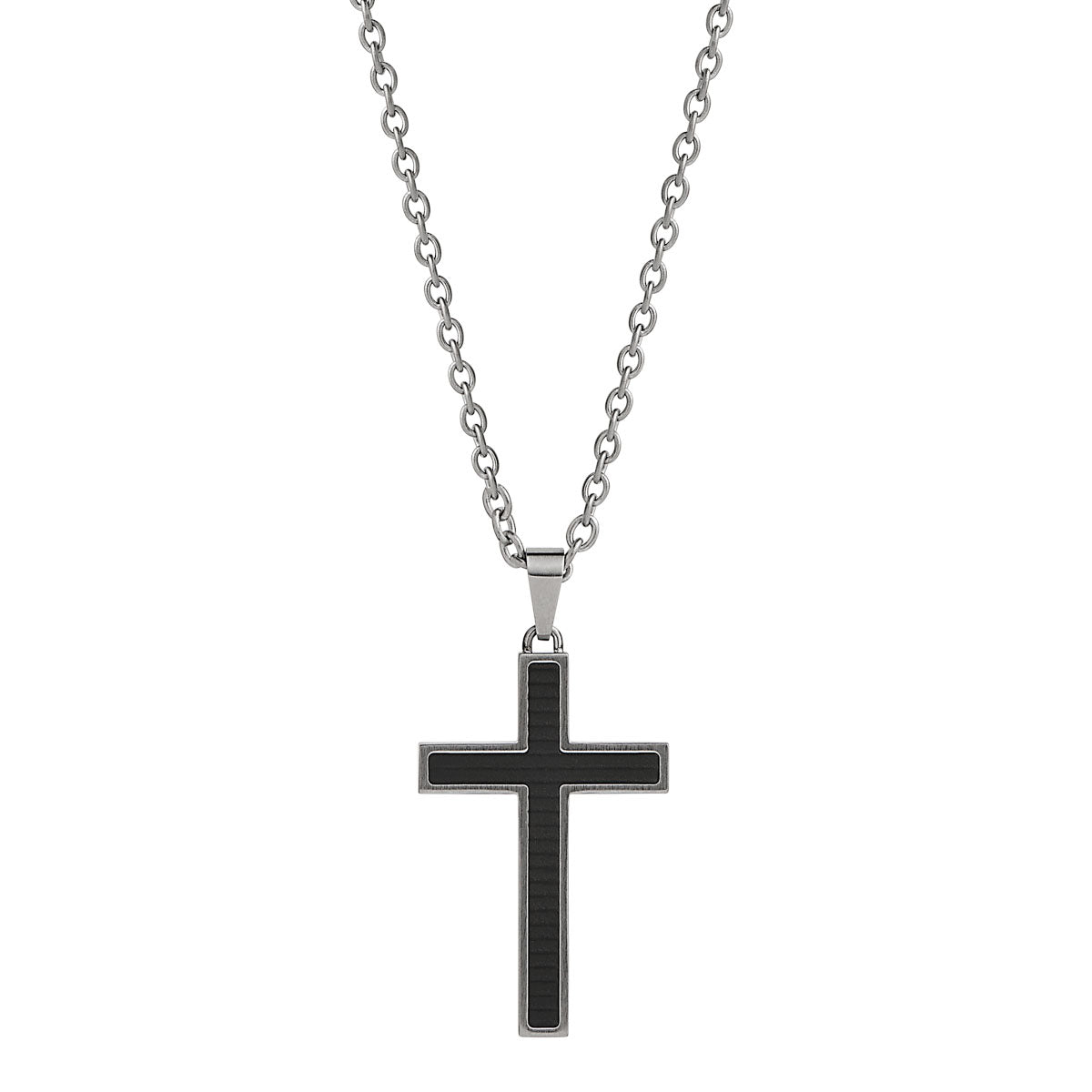NAJO Paladin Men's Carbon Fibre & Steel Necklace (55cm)