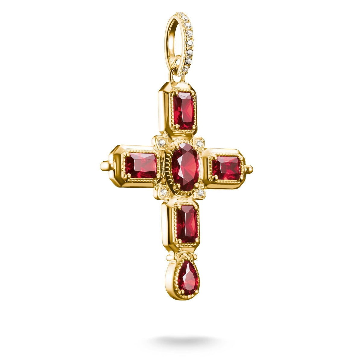 THOMAS SABO Cross Pendant with Red Zirconia Stones