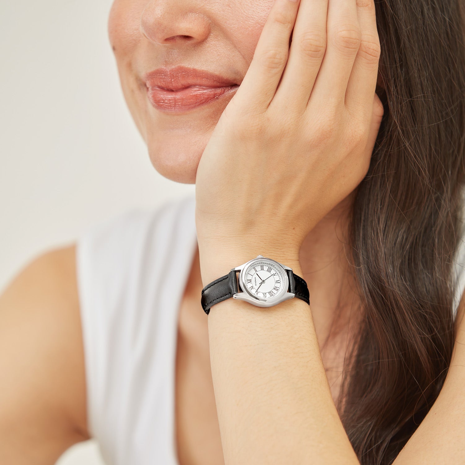 Sekonda Womens Evans White Dial Black Leather Strap 25mm Watch