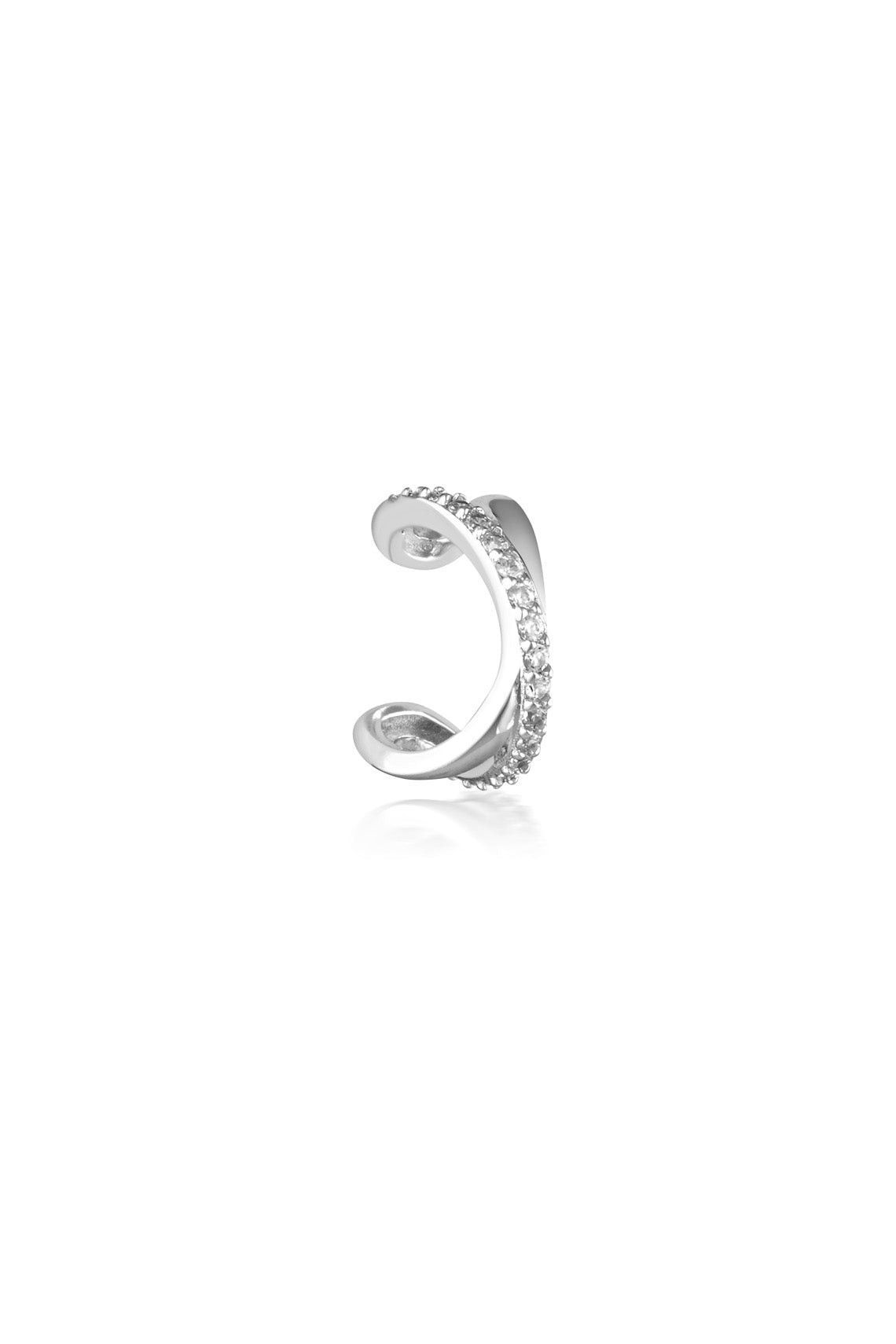 SIGNATURE TWIST EAR CUFF SILVER