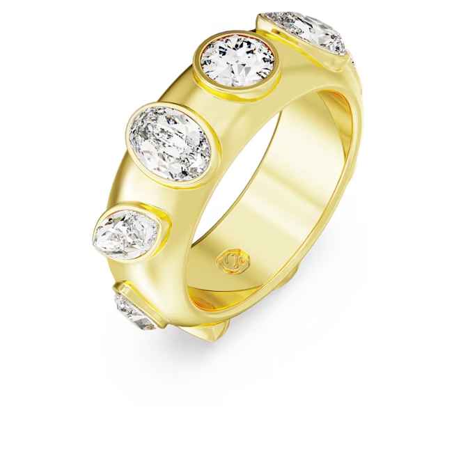 Swarovski Dextera ring Mixed cuts, White, Gold-tone plated Size 60