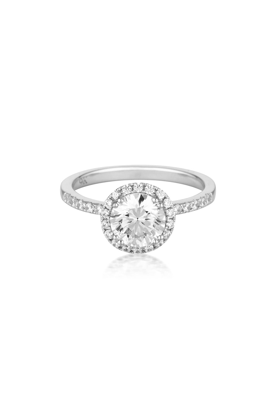 ROUND BRILLIANT CUT 1.25CT HALO ENGAGEMENT RING IN WHITE GOLD