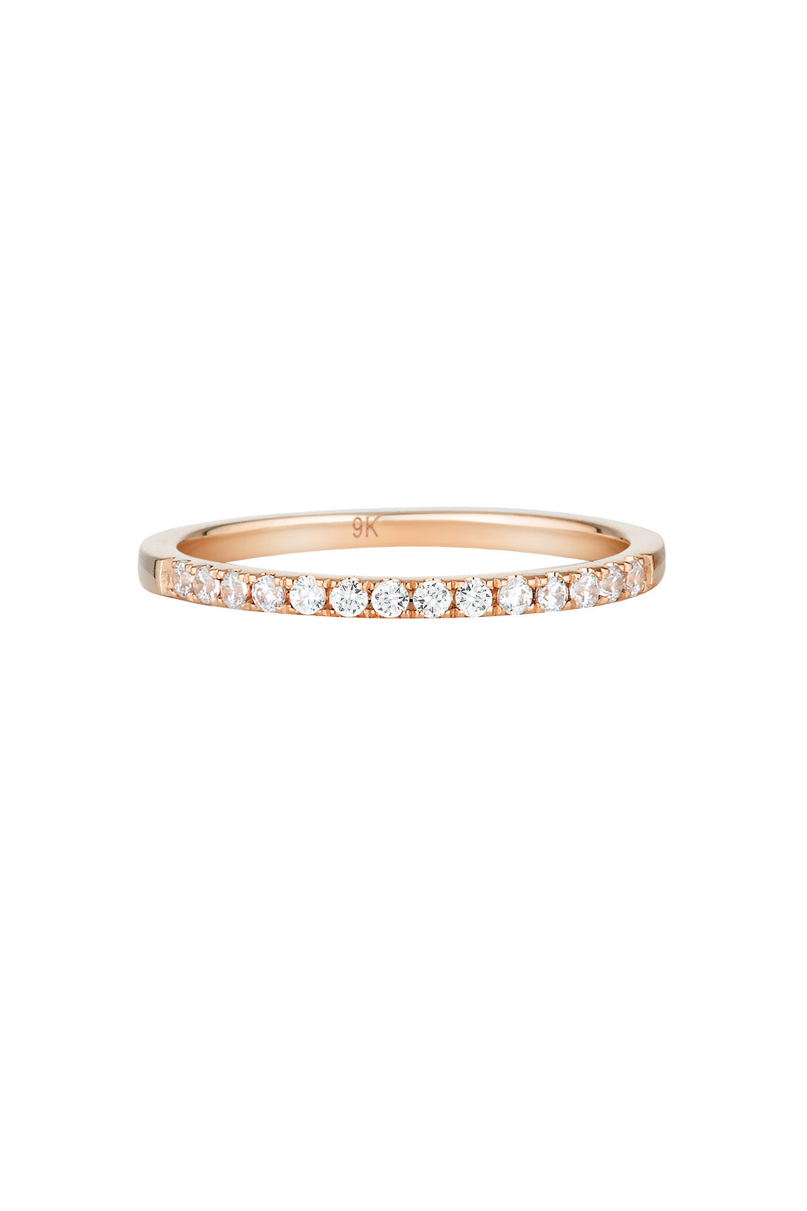 ROUND BRILLIANT CUT WEDDING BAND IN ROSE GOLD