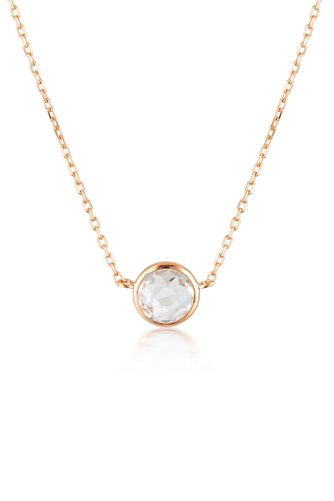 LUCENT WHITE TOPAZ NECKLACE ROSE GOLD