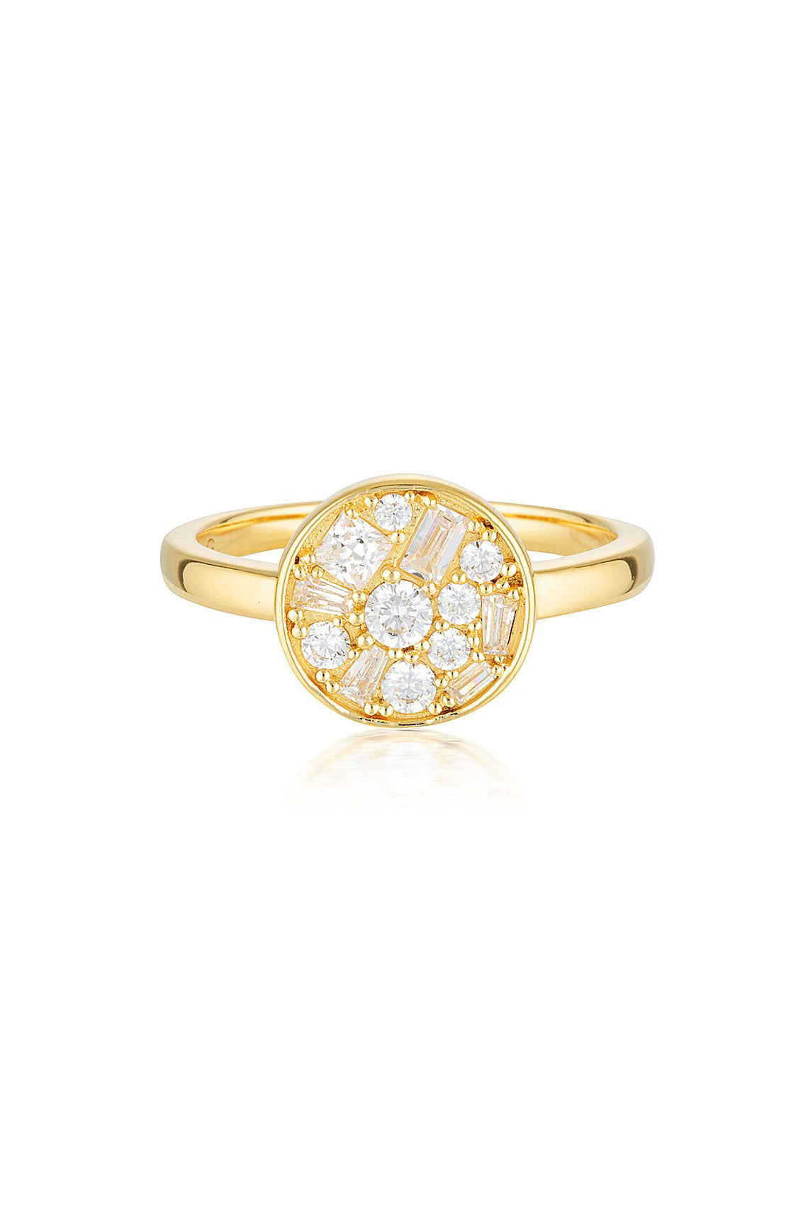 MOSAIC DISC GOLD RING