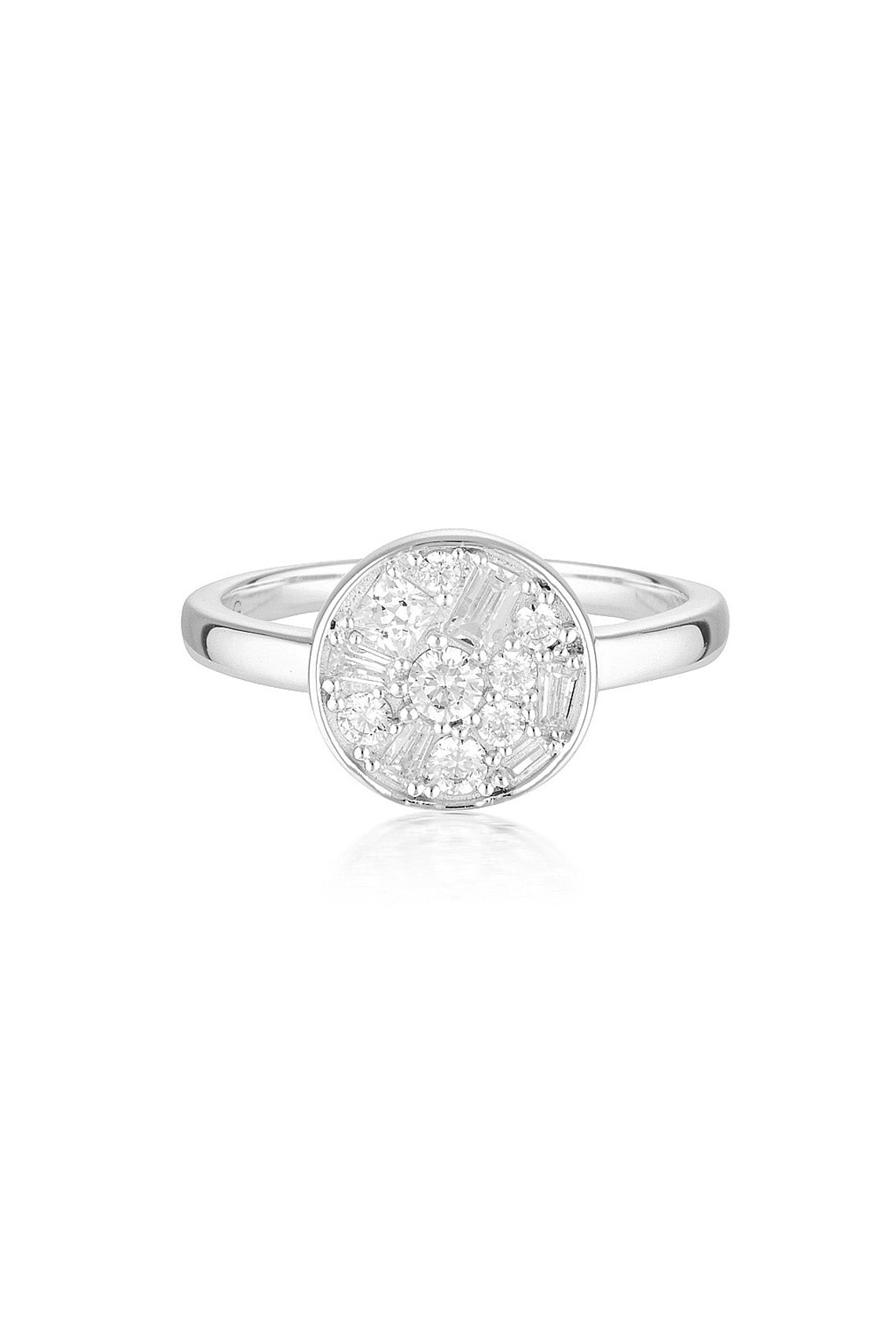 MOSAIC DISC SILVER RING