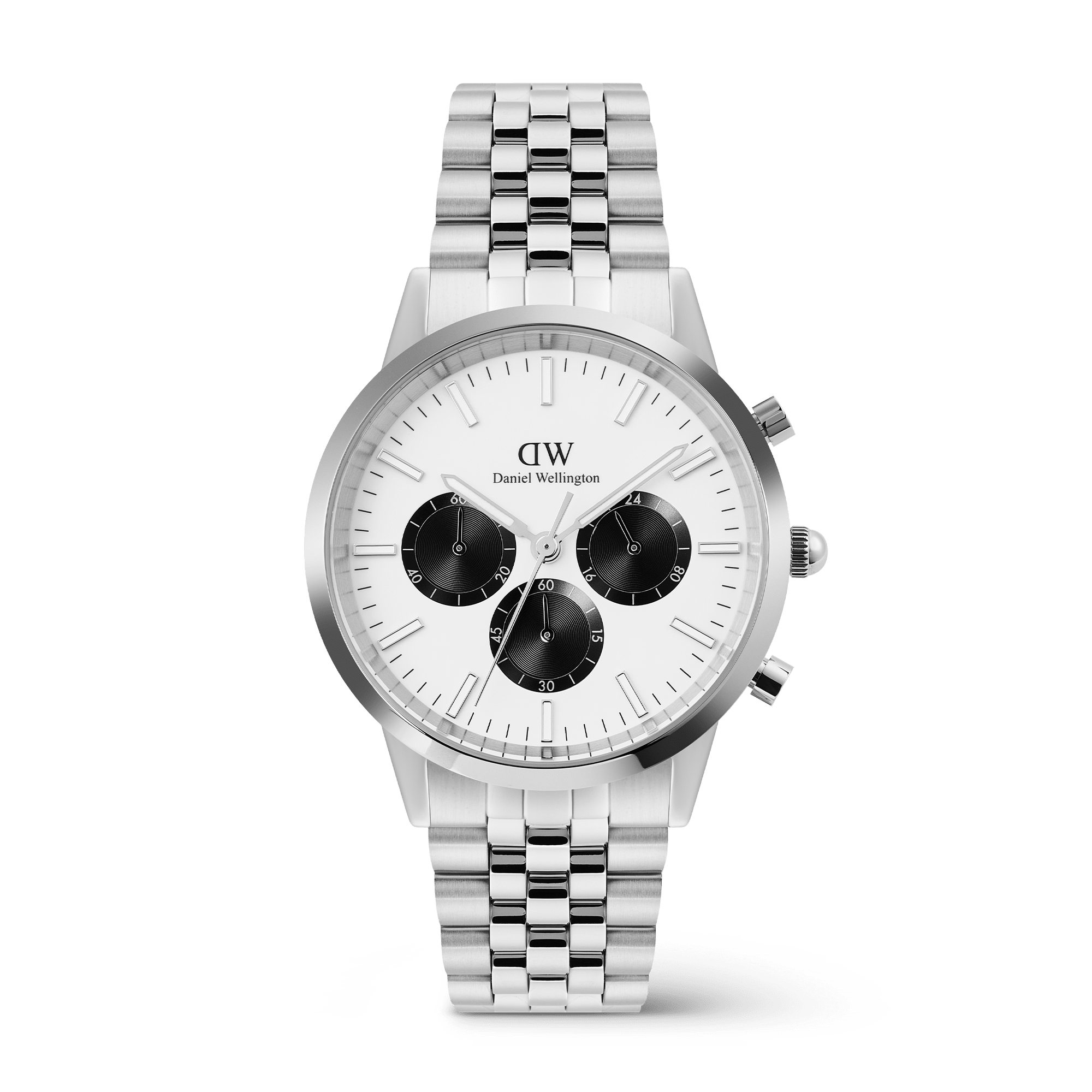 Daniel Wellington Iconic Chronograph Arch 5-Link Off- White Panda Silver