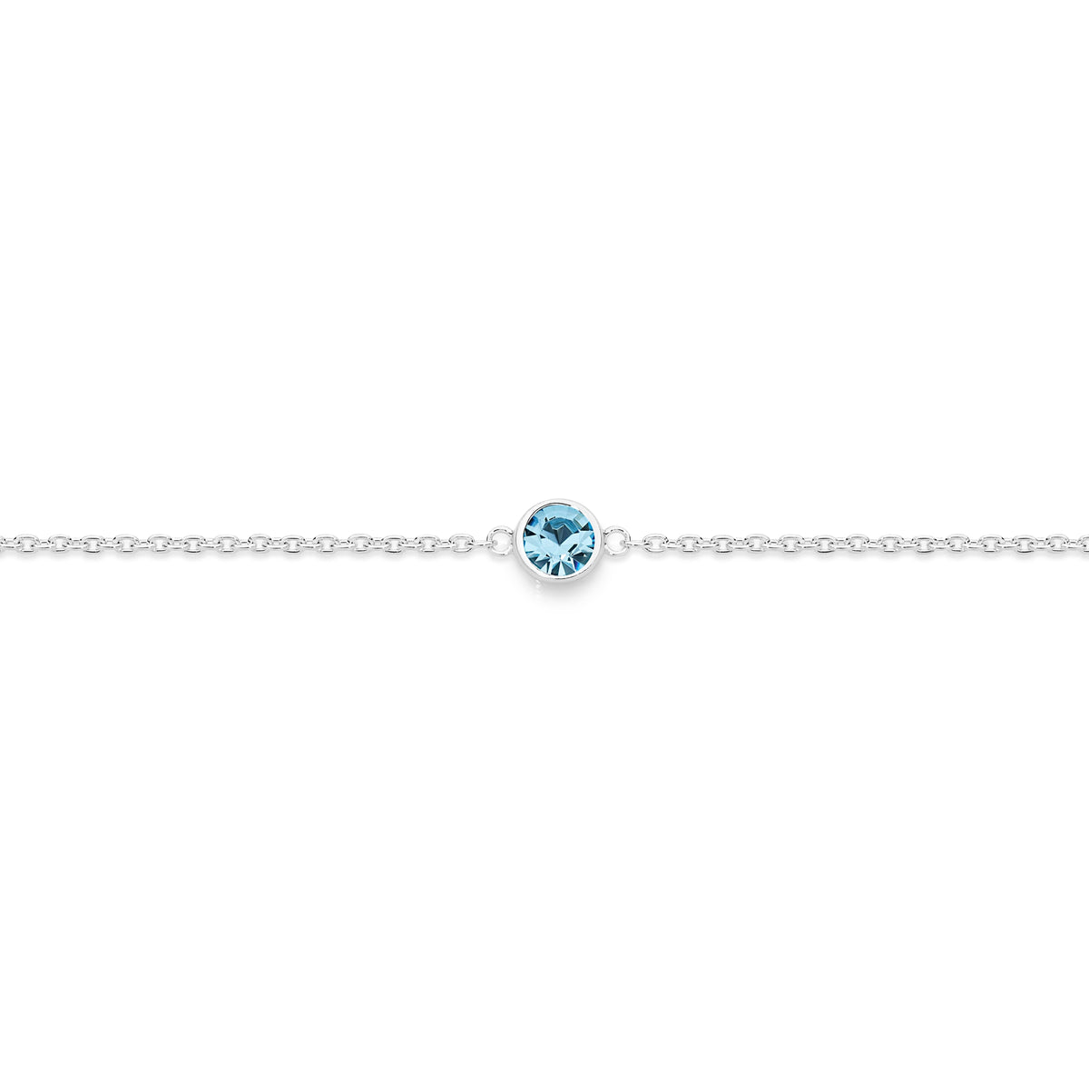 Silver MARCH Birthstone Bracelet