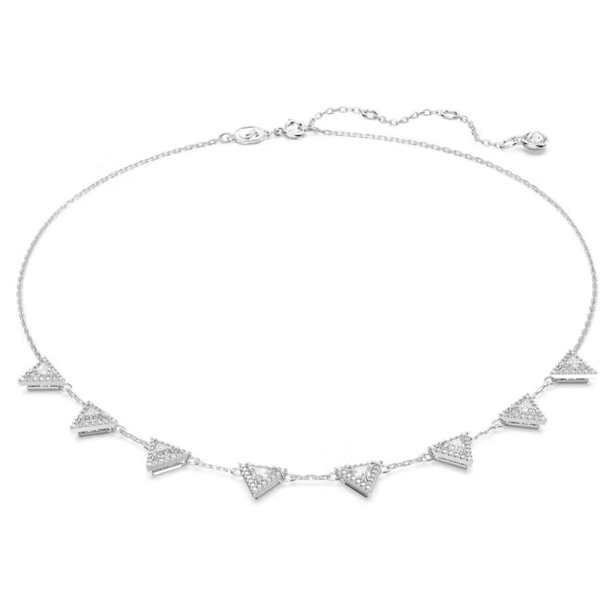 Swarovski Ortyx necklace Triangle cut, White, Rhodium plated
