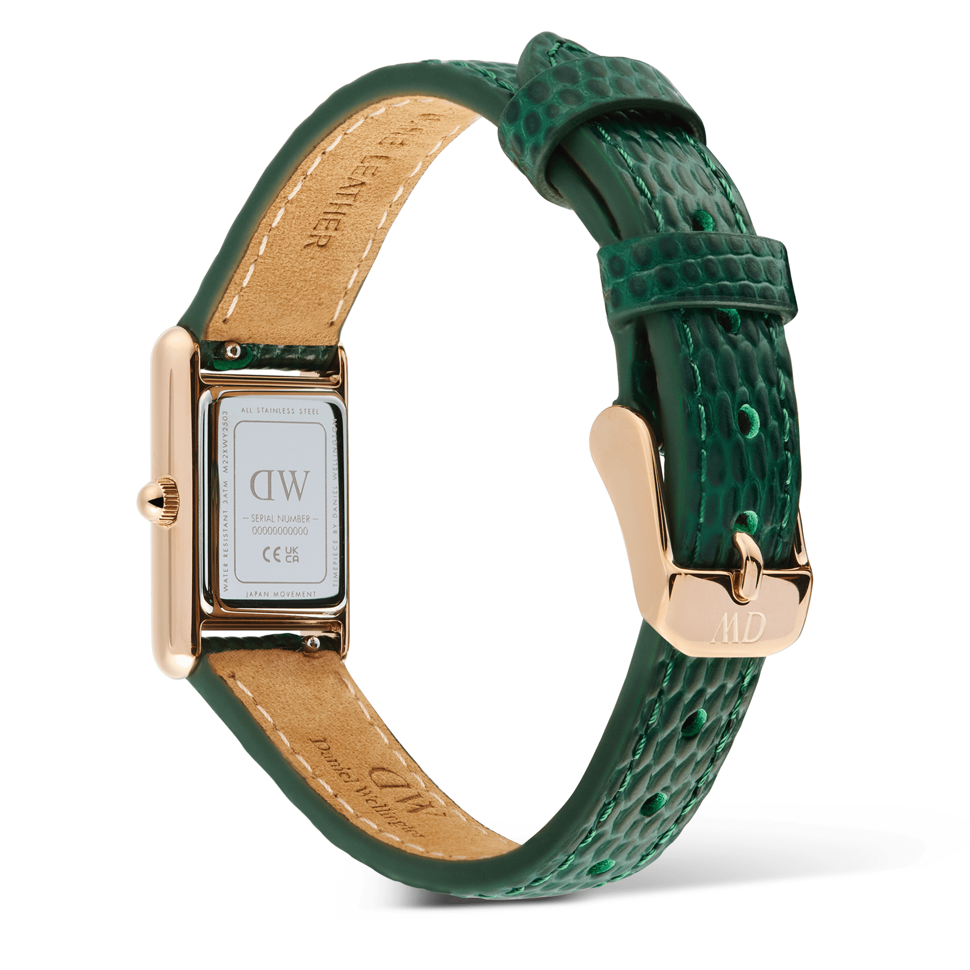 Daniel Wellington Bound Mini Green Lizard Rose Gold
