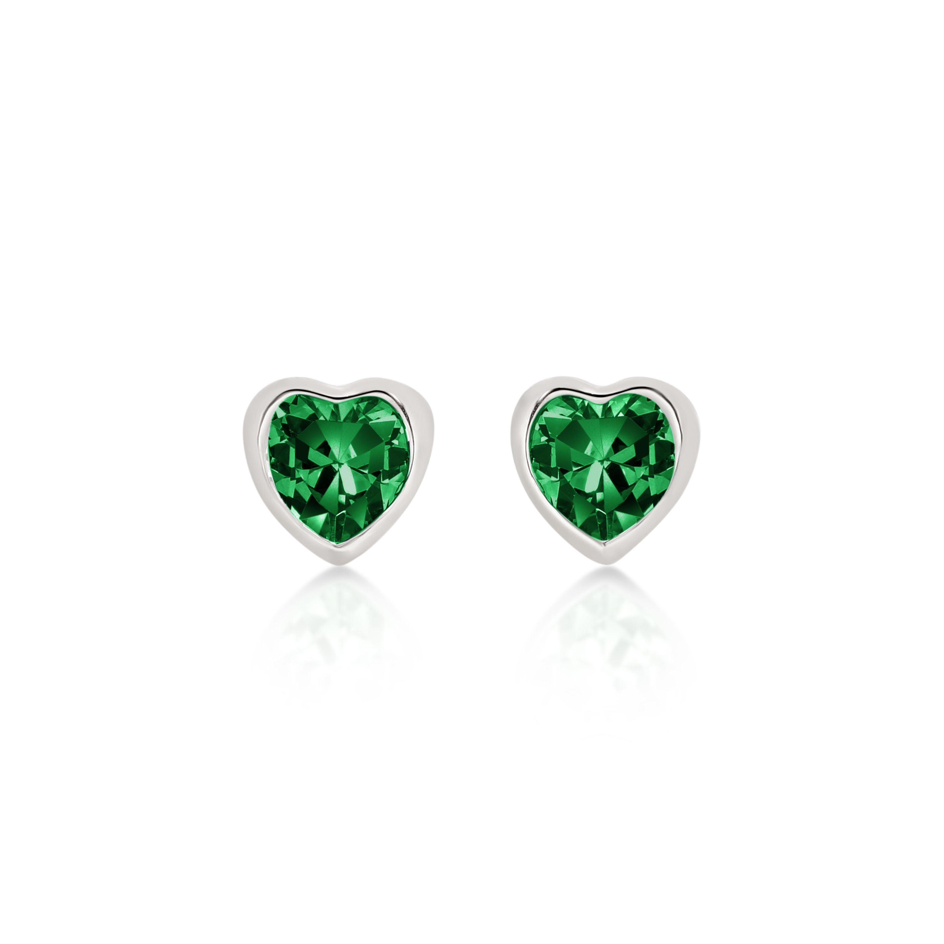Silver MAY Birthstone Studs