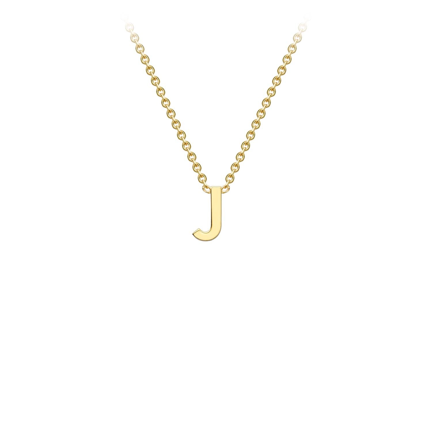 9ct Yellow Gold 'J' Initial Adjustable Letter Necklace 38/43cm