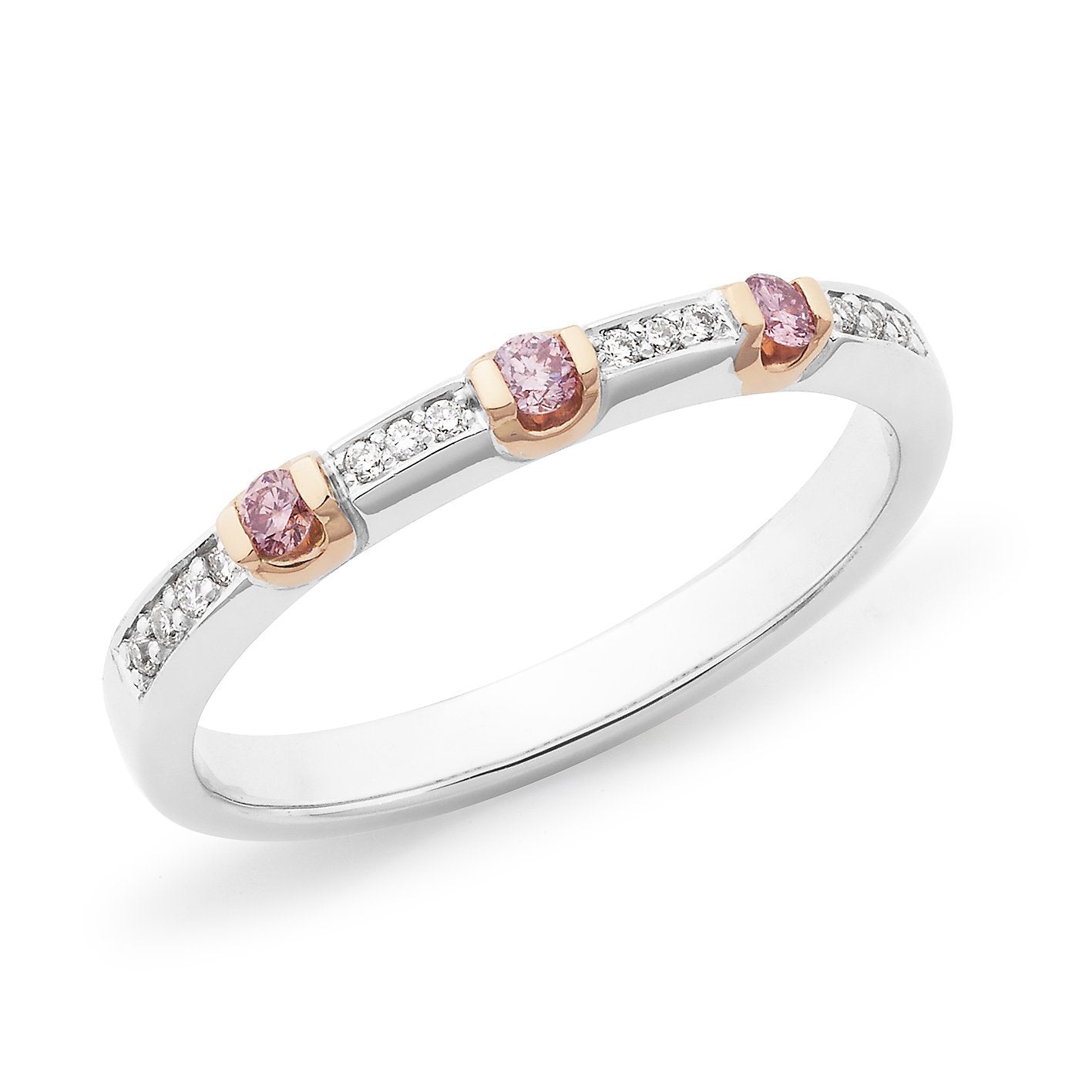 PINK CAVIAR 0.16ct Pink Diamond Ring in 18ct White & Rose Gold