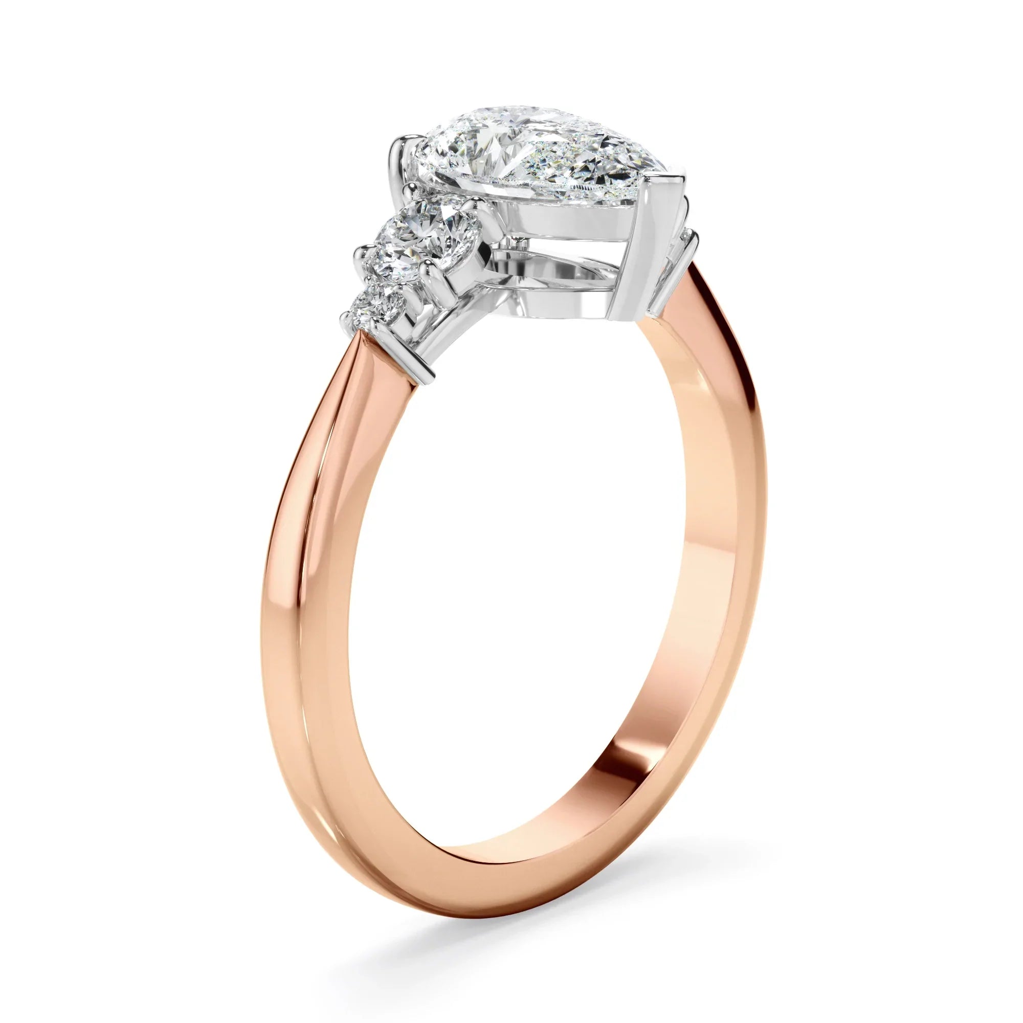 Pear Cut Diamond Five Stone Engagement Ring