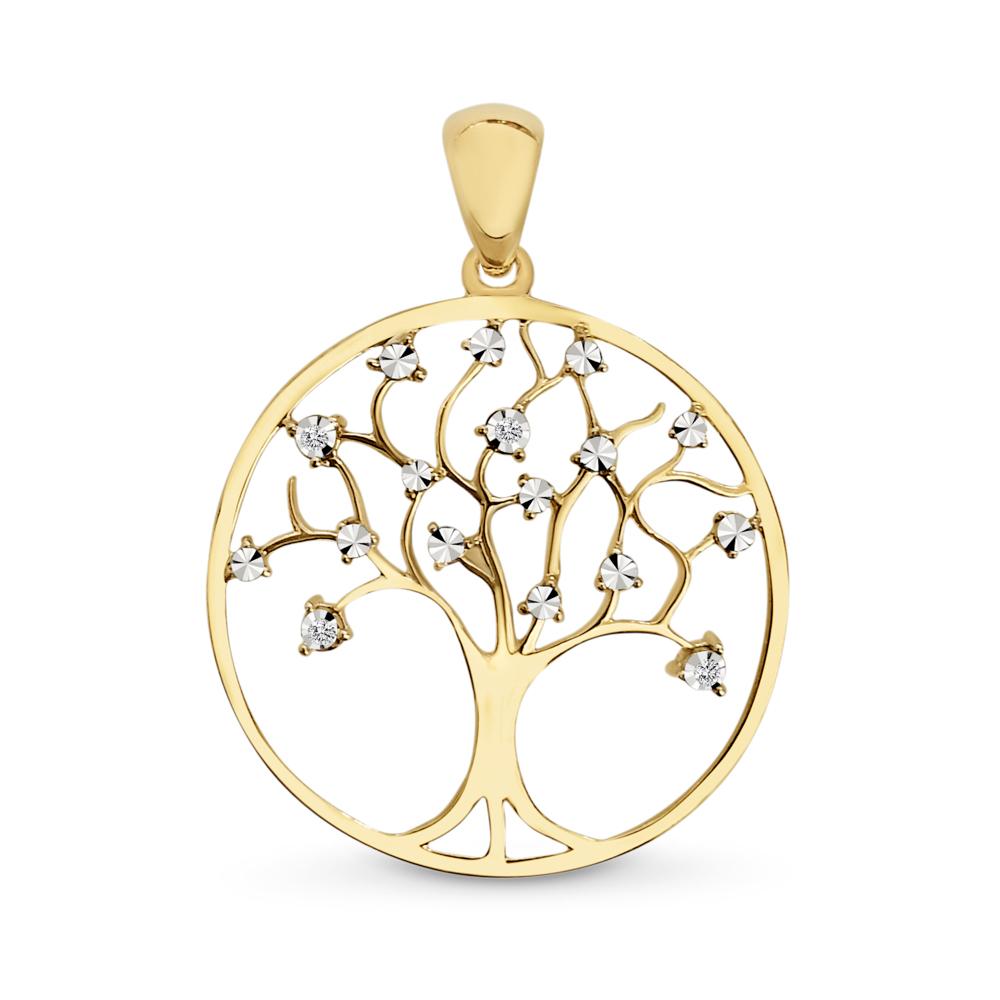 9Ct Gold Diamond Tree Pendant