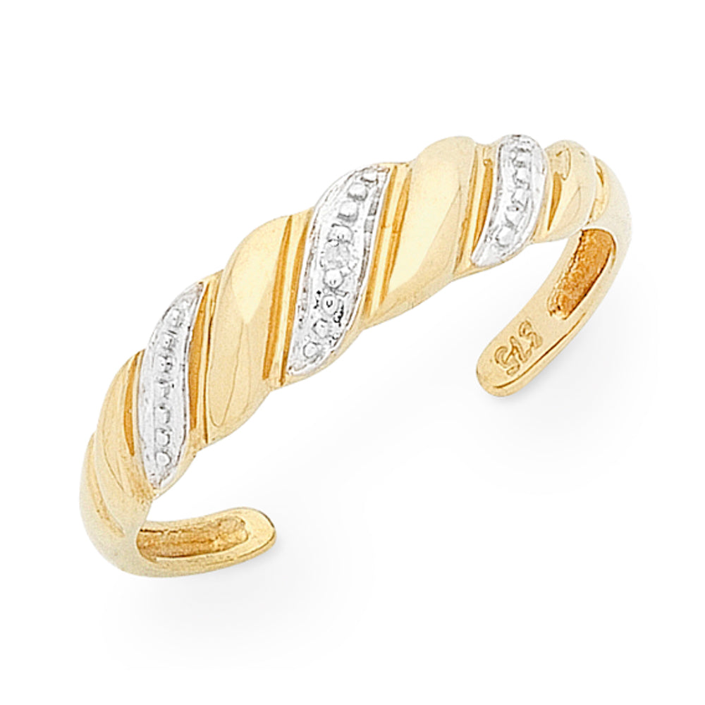 9Ct Gold Diamond Set Toe Ring