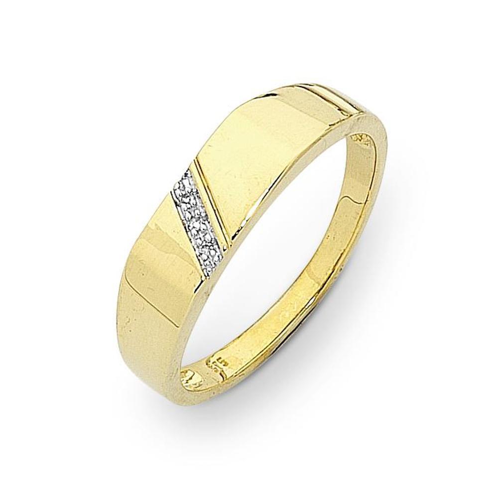 9Ct Gold Diamond Gents Ring