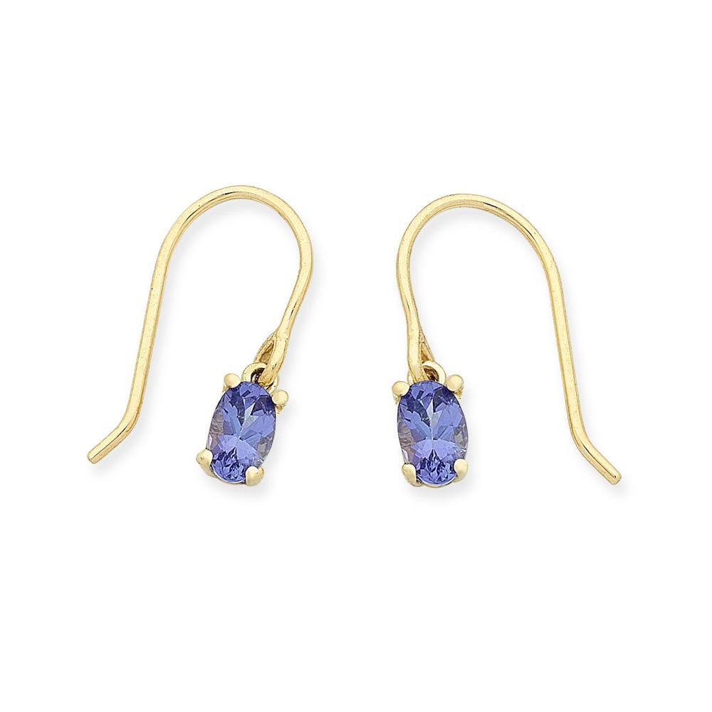 9Ct Gold Tanzanite Drop Earrings