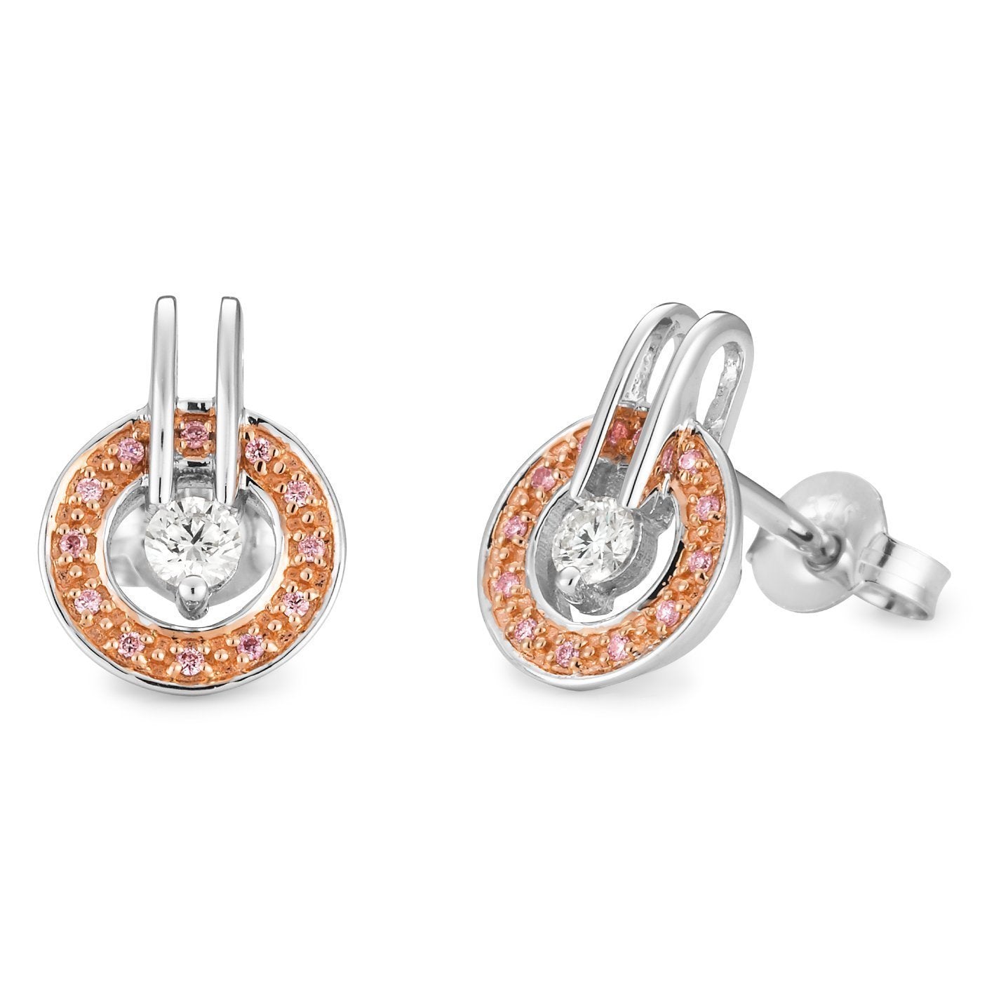 PINK CAVIAR 0.26ct Pink Diamond Earrings in 9ct White & Rose Gold