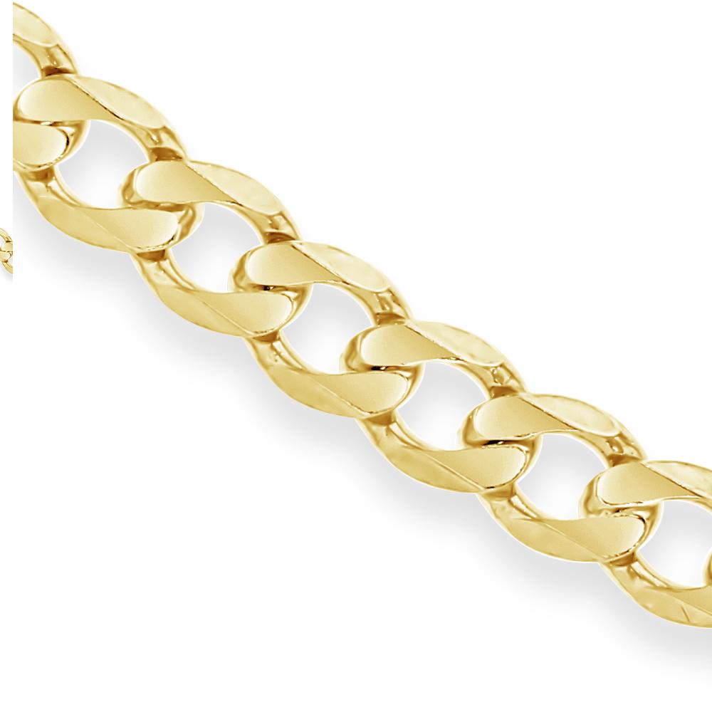 Solid Mens Curb Chain in 9ct Gold