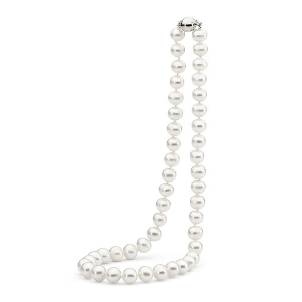 Sterling Silver White Freshwater Pearl Strand Necklet